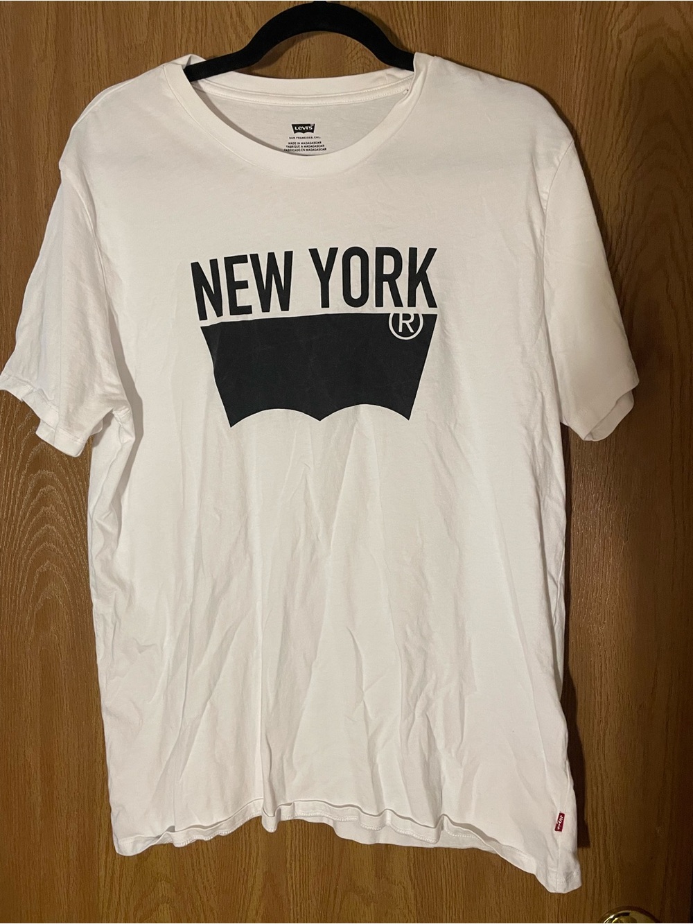 Levi's White Tee with Black "New York" Graphic
